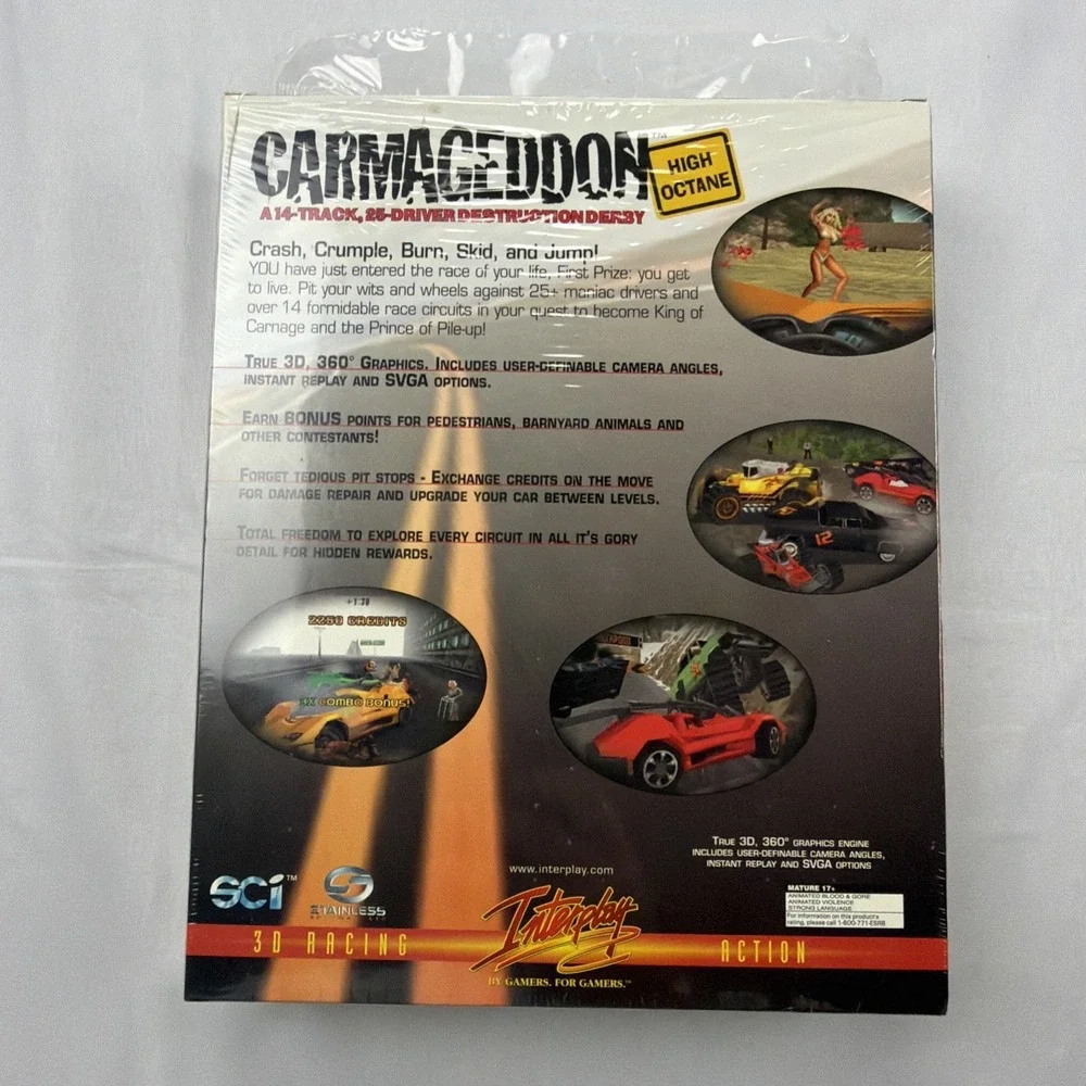 Carmageddon: High Octane for Big Box PC, Vintage 1998 RARE